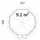 Palmako-Veronica 3.3m Octagonal Summer House Dimensions