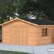 Palmako Roger 4.5m x 5.5m Wooden Garage Wooden Door with Brown DIp