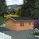 Palmako Roger 5.4m x 5.4m Wooden Garage Wooden Doors with Brown DIp