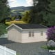 Palmako Roger 5.4m x 5.4m Wooden Garage Wooden Doors with White Dip