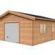 Palmako Roger 5.4m x 5.4m Wooden Garage Metal Door Brown Dip