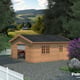 Palmako Roger 5.4m x 5.4m Wooden Garage Metal Door with Brown DIp