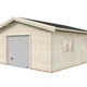 Palmako Roger 5.4m x 5.4m Wooden Garage Metal Door White Dip
