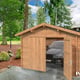 Palmako Roger 3.6m x 5.5m Wooden Garage Wooden Doors with Brown DIp