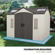 Lifetime 10x8 Plastic Shed Features Icons