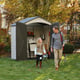 Lifetime 7x4.5 Plastic Shed Garden Lifestyle Couple