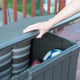 Lifetime 439 Litre Plastic Outdoor Storage Box Brown Interior Storage Detail