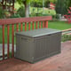 Lifetime 439 Litre Plastic Outdoor Storage Box Brown Decking Setting