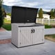 Lifetime 3x6 Horizontal Plastic Outdoor Storage Unit Doors Open Empty