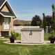 Lifetime 3x6 Horizontal Plastic Outdoor Storage Unit House Exterior Setting