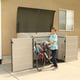 Lifetime 3x6 Horizontal Plastic Outdoor Storage Unit Doors Open Storage