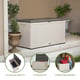 Lifetime 439 Litre Plastic Outdoor Storage Box Desert Sand Feature Icons