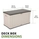 Lifetime 439 Litre Plastic Outdoor Storage Box Desert Sand Deck Box Dimensions