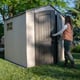 Lifetime 7x7 Plastic Shed Doors Open Side