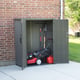Lifetime Vertical Storage Unit Doors Open Mower