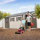 Lifetime 17.5x8 Plastic Shed Garden With Mower Two