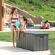 Lifetime 568 Litre Plastic Outdoor Storage Box Brown Bench Seat Family