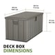 Lifetime 568 Litre Plastic Outdoor Storage Box Brown Dimensions Diagram