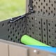 Lifetime 568 Litre Plastic Outdoor Storage Box Brown Lid Strut Detail