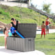Lifetime 568 Litre Plastic Outdoor Storage Box Brown Poolside Family