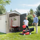 Lifetime 7x9.5 Plastic Shed Garden With Mower