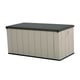 Lifetime 568 Litre Plastic Outdoor Storage Box Desert Sand End View