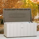 Lifetime 568 Litre Plastic Outdoor Storage Box Desert Sand Lid Open Garden