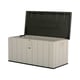 Lifetime 568 Litre Plastic Outdoor Storage Box Desert Sand Lid Open