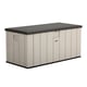Lifetime 568 Litre Plastic Outdoor Storage Box Desert Sand Rear Angle