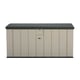 Lifetime 568 Litre Plastic Outdoor Storage Box Desert Sand Side Angle