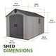 Lifetime 8x12.5 Plastic Shed Dimensions Diagram