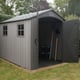 Lifetime 7x9.5 Plastic Shed Garden Angle View