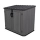 Lifetime Horizontal Plastic Outdoor Storage Unit Angled View