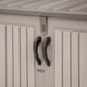 Lifetime Horizontal Plastic Outdoor Storage Unit Handle Closeup