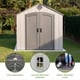 Lifetime 8x17.5 Plastic Shed Front Garden View