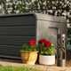 Lifetime 515 Litre Plastic Outdoor Storage Box Storm Dust Garden With Flowers Two