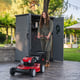 Lifetime Utility Plastic Storage Shed Doors Open Mower
