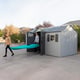 Lifetime 15x8 Plastic Shed Interior Tools Person