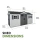 Lifetime 15x8 Plastic Shed Dimensions Diagram