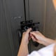 Lifetime 15x8 Plastic Shed Door Lock Exterior
