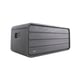 Lifetime 515 Litre Plastic Outdoor Storage Box Carbonized Grey Angled Closed