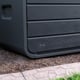 Lifetime 515 Litre Plastic Outdoor Storage Box Carbonized Grey End View