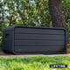 Lifetime 515 Litre Plastic Outdoor Storage Box Carbonized Grey Front View