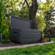 Lifetime 515 Litre Plastic Outdoor Storage Box Carbonized Grey Garden Front