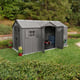 Lifetime 15x8 Plastic Shed Garden Angle View
