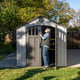 Lifetime 8x20 Plastic Shed Front Garden Angle