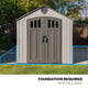 Lifetime 8x20 Plastic Shed Garden Angle View