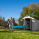 Lifetime 8x20 Plastic Shed Garden With People