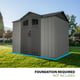 Lifetime 9.5x7 Plastic Shed Dimensions Diagram