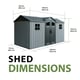 Lifetime 14x7 Side Entry Plastic Shed Dimensions Diagram